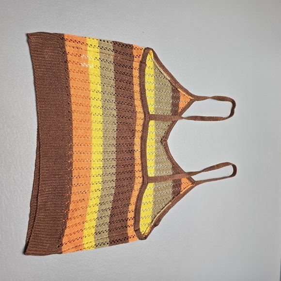 almost famous fall colors knit spaghetti strap crop top women's size 1X - Picture 5 of 9